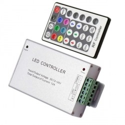 CONTROLADOR PARA TIRA LED RGB 12V/24V 12A CON MANDO